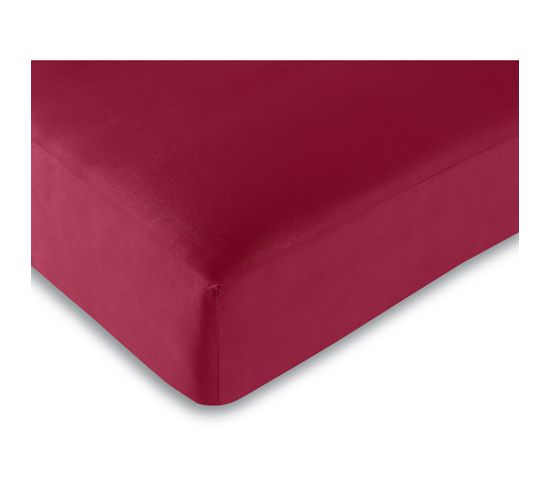 Drap Housse 100% Coton/57 Fils/cm² - Rouge - 200 X 200 Cm