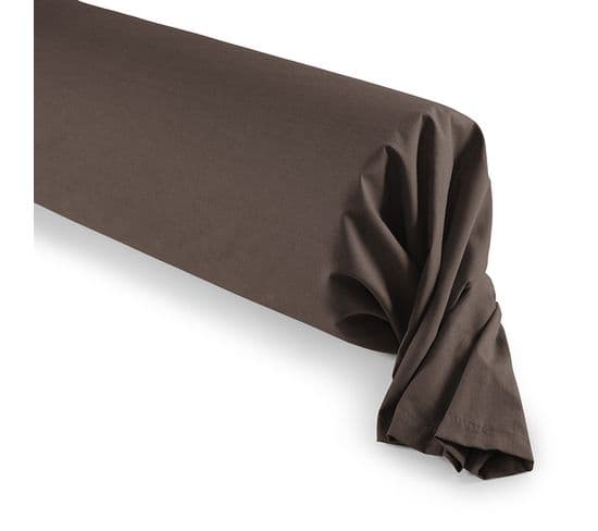 Taie De Traversin / 100% Coton 57 Fils/cm² - Choco - 45 X 185 Cm