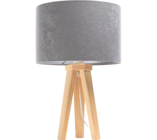 Lampe De Chevet Bois Clair 30x30x46cm