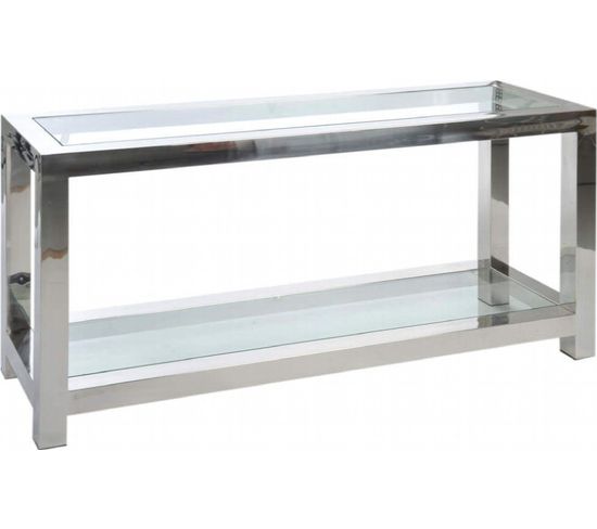 Console Argent Acier 140x40x70cm