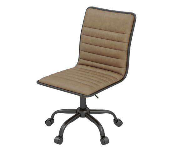 Bill-fauteuil De Bureaux En Cuir Synthétique Patiné Marron