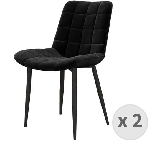 Sacha-chaise En Velours Et Métal Noir (x2)