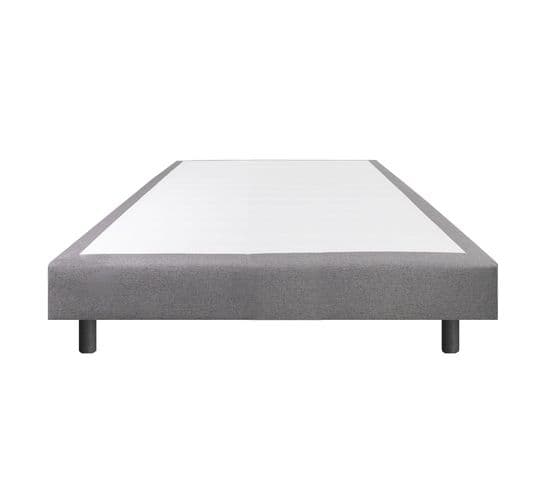 Sommier Edgar H15 Lattes Anthracite 140x190cm - Pieds cylindres noirs inclus