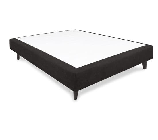 Sommier Edgar H15 Queen Noir 140x190cm - Pieds cylindres noirs inclus