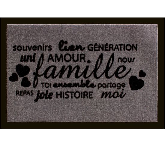 Tapis Anti-poussière Famille En Polyamide - Dim : 40 X 60 Cm