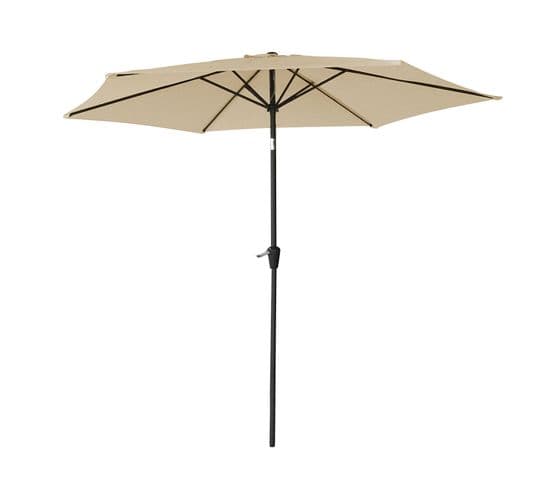 Parasol Droit Hapuna Rond 2,70m De Diamètre Beige