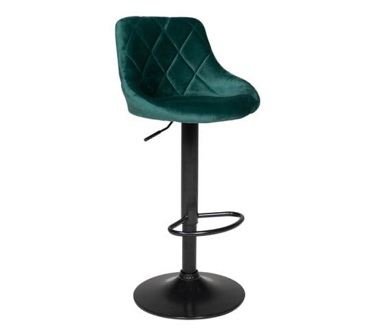 Tabouret De Bar En Velours Vert Robin