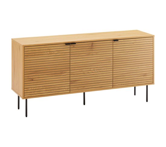 Buffet En Bois 3 Portes 150cm Stinna