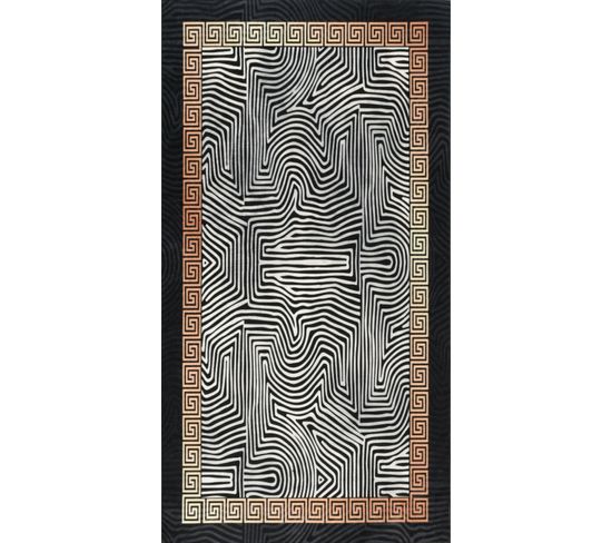 Tapis De Salon Rectangulaire Lavable En Machine Effet Zebre 120x160 Cm - Stampa 2208 - Noir