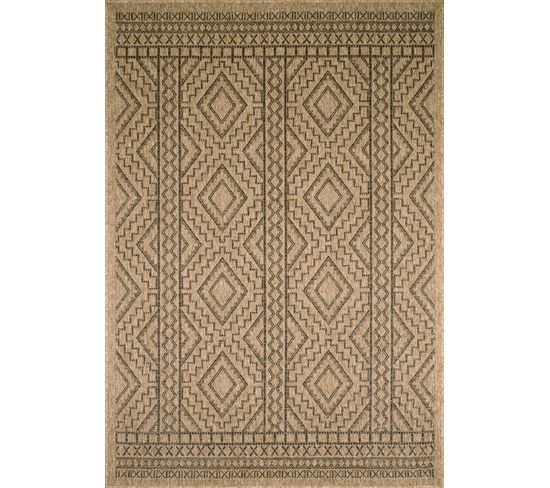 Tapis De Salon Intérieur Extérieur Rectangle Nature  Aspect Jute Marron 160x230cm