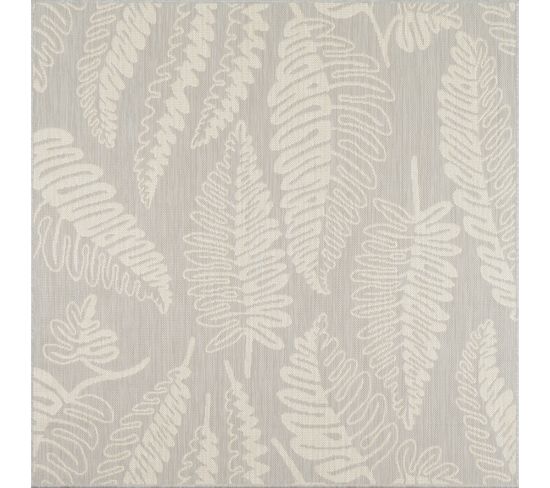 Tapis D'intérieur Et D'extérieur Carré - À Motif Feuille - 200x200 cm - Samba - Gris