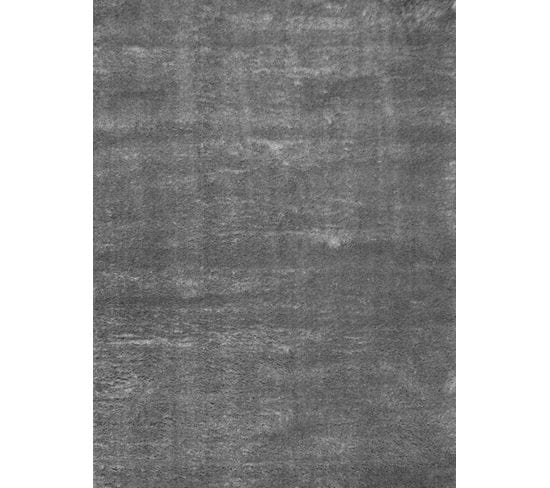 Tapis de salon uni gris 67x90