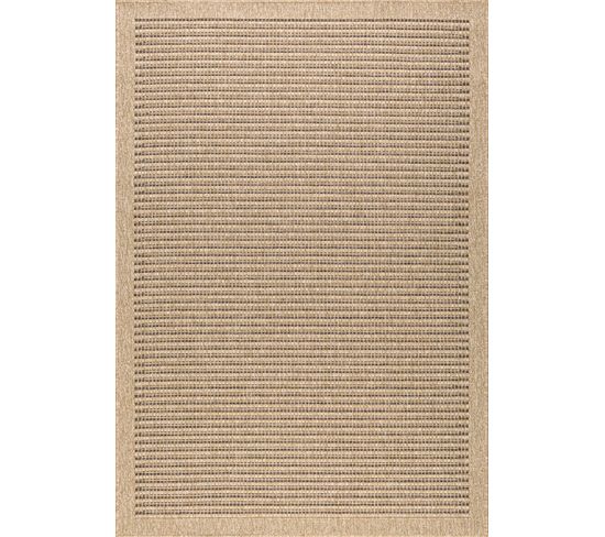 Tapis De Salon Intérieur Extérieur Rectangle Nature  Aspect Jute Marron 80x300cm