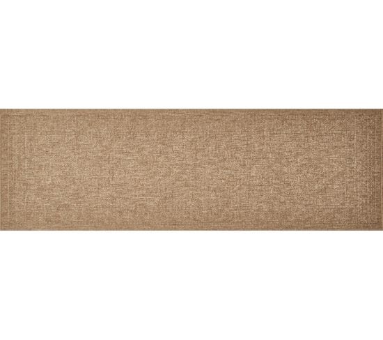 Tapis De Salon Intérieur Extérieur Rectangle Nature  Aspect Jute Beige 60x180cm