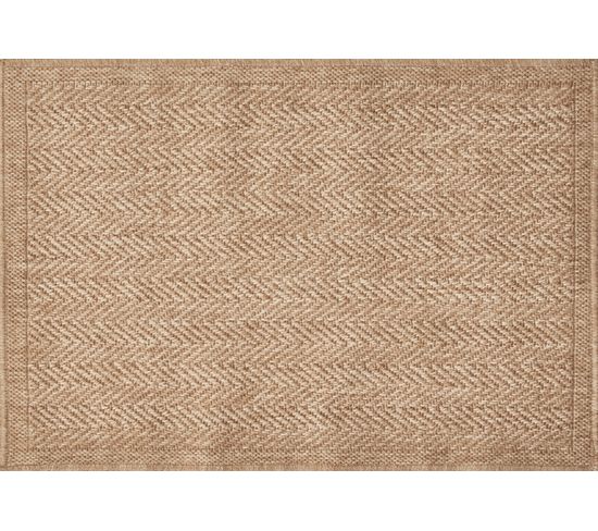 Tapis De Salon Intérieur Extérieur Rectangle Nature  Aspect Jute Beige 60x90cm