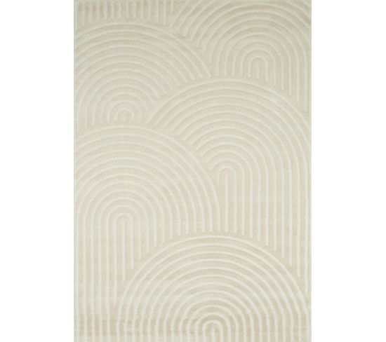 Tapis De Salon Crème Graphique Bianca 120x160 Cm