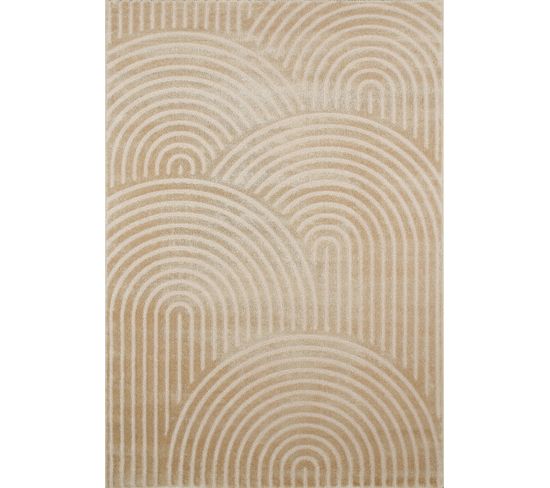 Tapis De Salon Beige Graphique Bianca 120x160 Cm