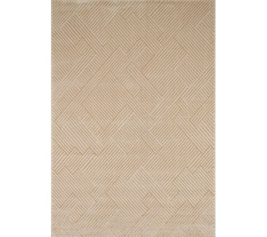 Tapis De Salon Beige Graphique Bianca 200x290 Cm