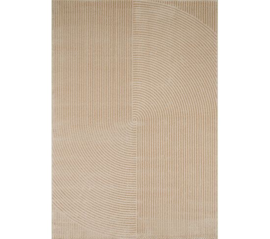 Tapis De Salon Beige Graphique Bianca 160x230 Cm