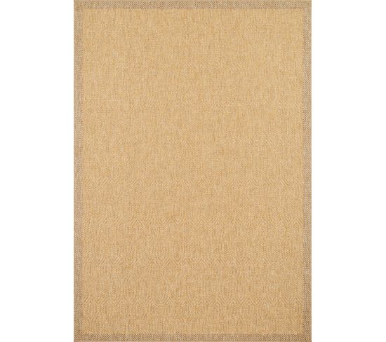 Tapis De Salon Intérieur Extérieur Nature  Aspect Jute Jaune 60x90 Cm