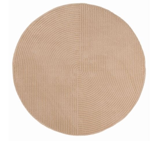 Tapis De Salon Beige Graphique Bianca Diamètre 160