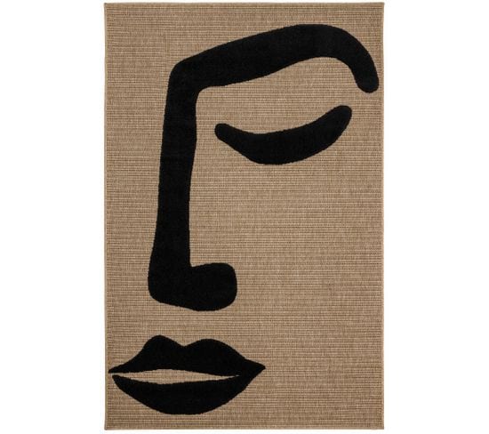 Tapis De Salon Palma Visage Noir 200x290