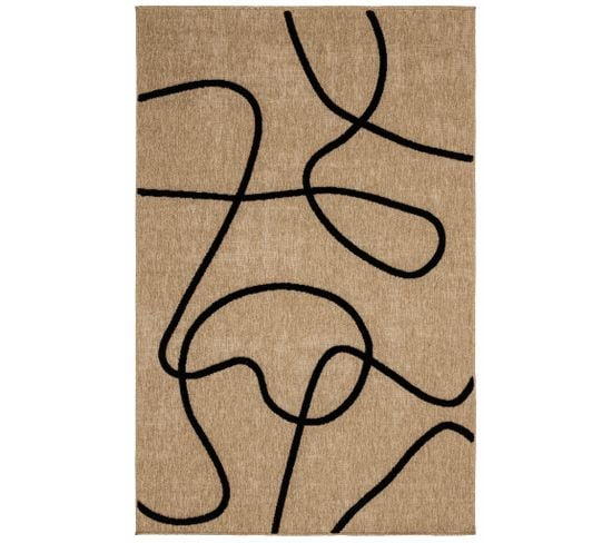 Tapis De Salon Palma Abstrait Noir 80x150