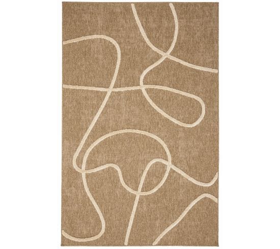 Tapis De Salon Palma Abstrait Blanc 80x150