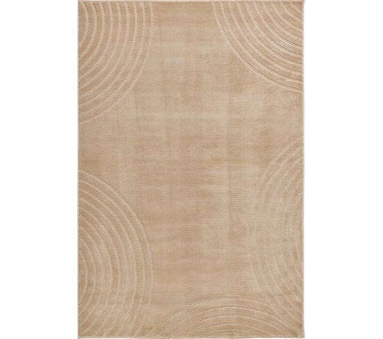 Tapis De Salon Motif Arc En Relief Beige Bloom 120x170