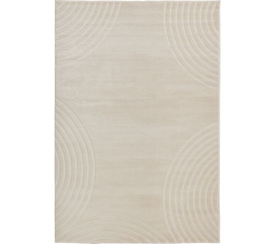 Tapis De Salon Motif Arc En Relief Crème Bloom 160x230