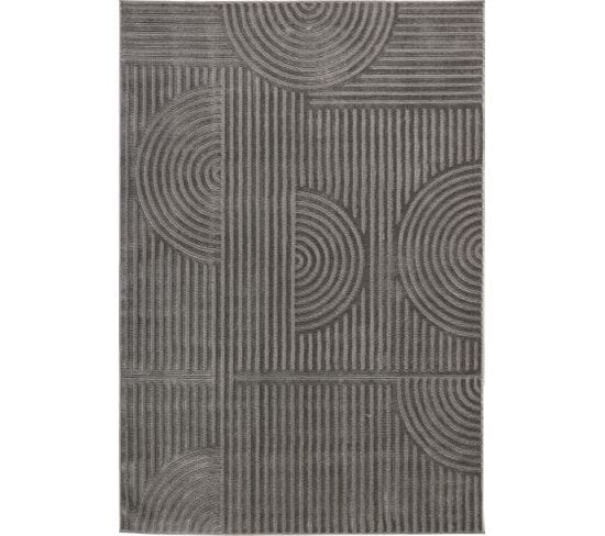 Tapis De Salon Motif Graphique Gris Bloom 80x300