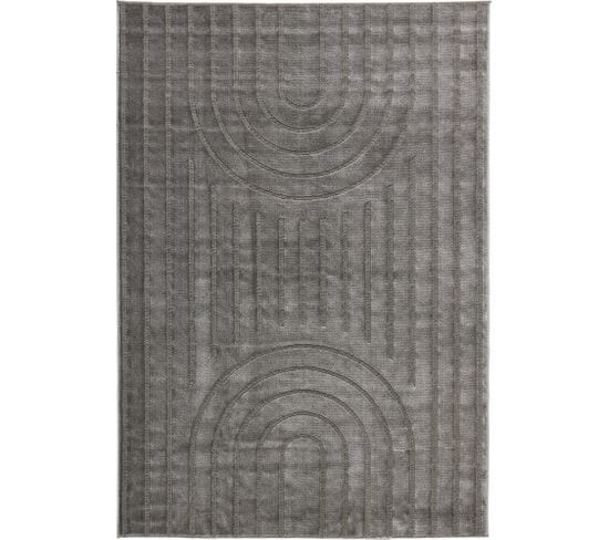 Tapis De Salon Arc De Cercle Gris Bloom 160x230