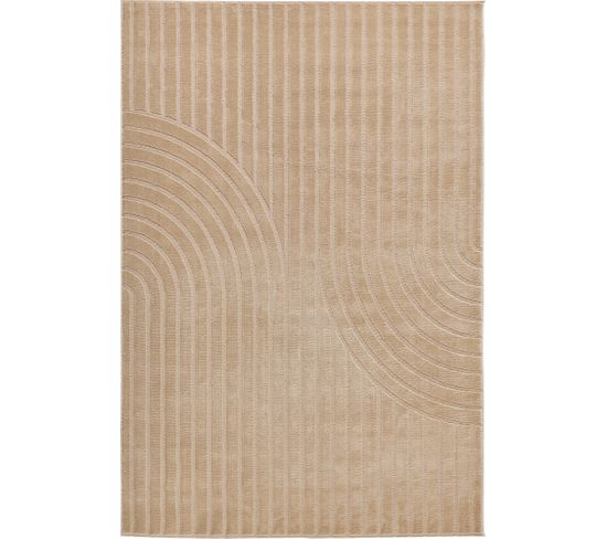 Tapis De Salon Relief Beige Bloom 200x280