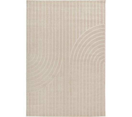 Tapis De Salon Relief Crème Bloom 80x300