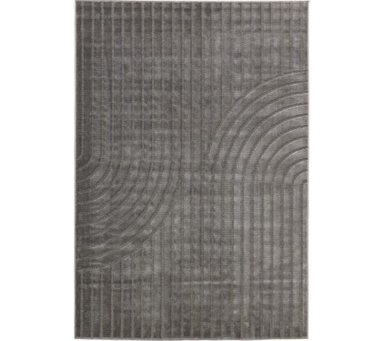 Tapis De Salon Relief Gris Bloom 120x170