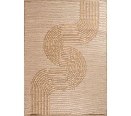 Tapis Vague Beige Extérieur Capri 120x160