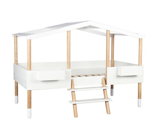 Lit Cabane Piloti 90x190 Blanc Nordic Factory