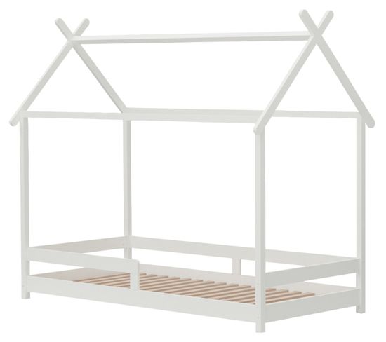 Lit Enfant Bivouac  + Barrière 90x200 Blanc Nordic Factory