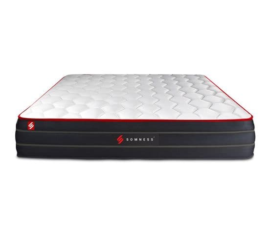 Matelas Ressorts Ensaches Et Memoire De Forme 180x200 Boost - Ep: 26cm - Confort Equilibre