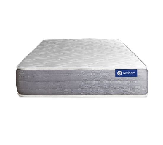 Ensemble Matelas Memoire De Forme 90x200 Actimemo Dream Ep:22 Cm - Sommier Kit Blanc