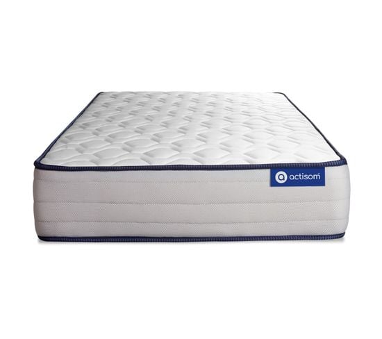 Ensemble Matelas Memoire De Forme 90x190 Actimemo Form Ep:22 Cm - Sommier Kit Blanc