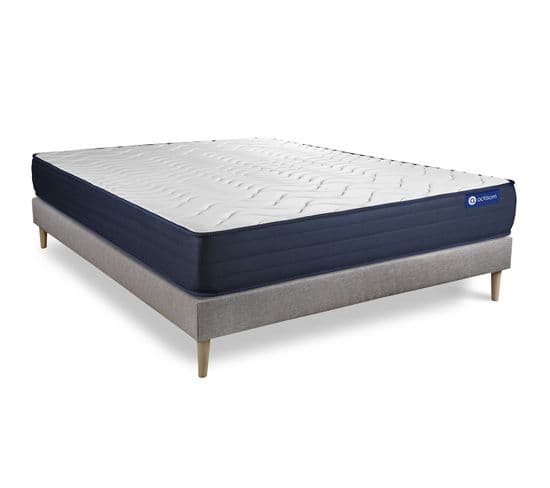 Ensemble Matelas Ressorts Ensaches Et Memoire De Forme 140x200 Actiflex Life Ep:22 Cm - Sommier Kit