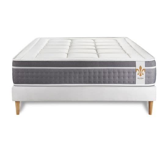 Ensemble Matelas Ressorts Ensaches Et Memoire De Forme 140x190 Trente Ep:30cm - Sommier Blanc