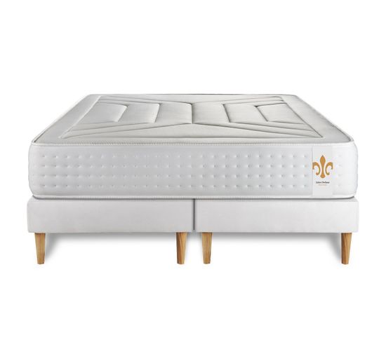 Ensemble Matelas Ressorts Ensaches Et Memoire De Forme 180x200 Vingt-quatre Ep:24cm - Sommier Blanc