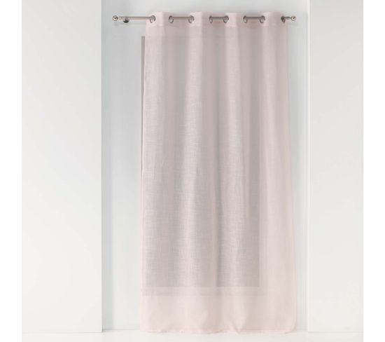 Rideau Voile Effet Lin 140x240cm Zazy Rose