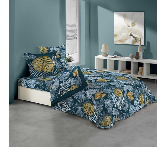 Parure De Drap 240 x 220 + 2 Taies D'oreiller Tropic Blue