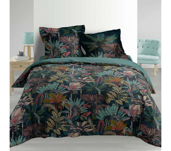 Parure Housse De Couette Percale Bouquet Candice 240x220cm