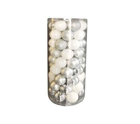 Kit De 63 Boules De Noel Argent