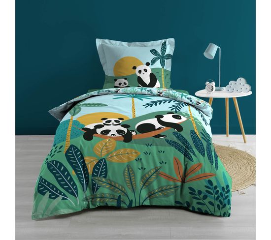 Parure Housse De Couette Famille Panda