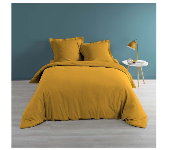 Housse De Couette Percale 240 X 220 Cm Percalines Ocre